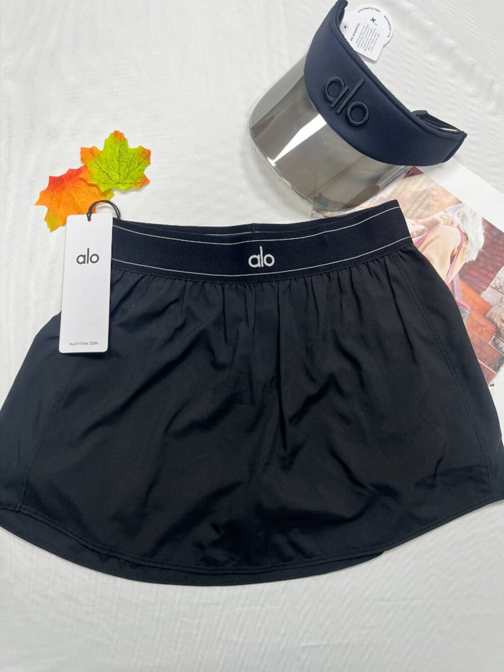 💌Alo Yoga Match Point Tennis Skirt Black NWT 🎊 - Picture 2 of 7